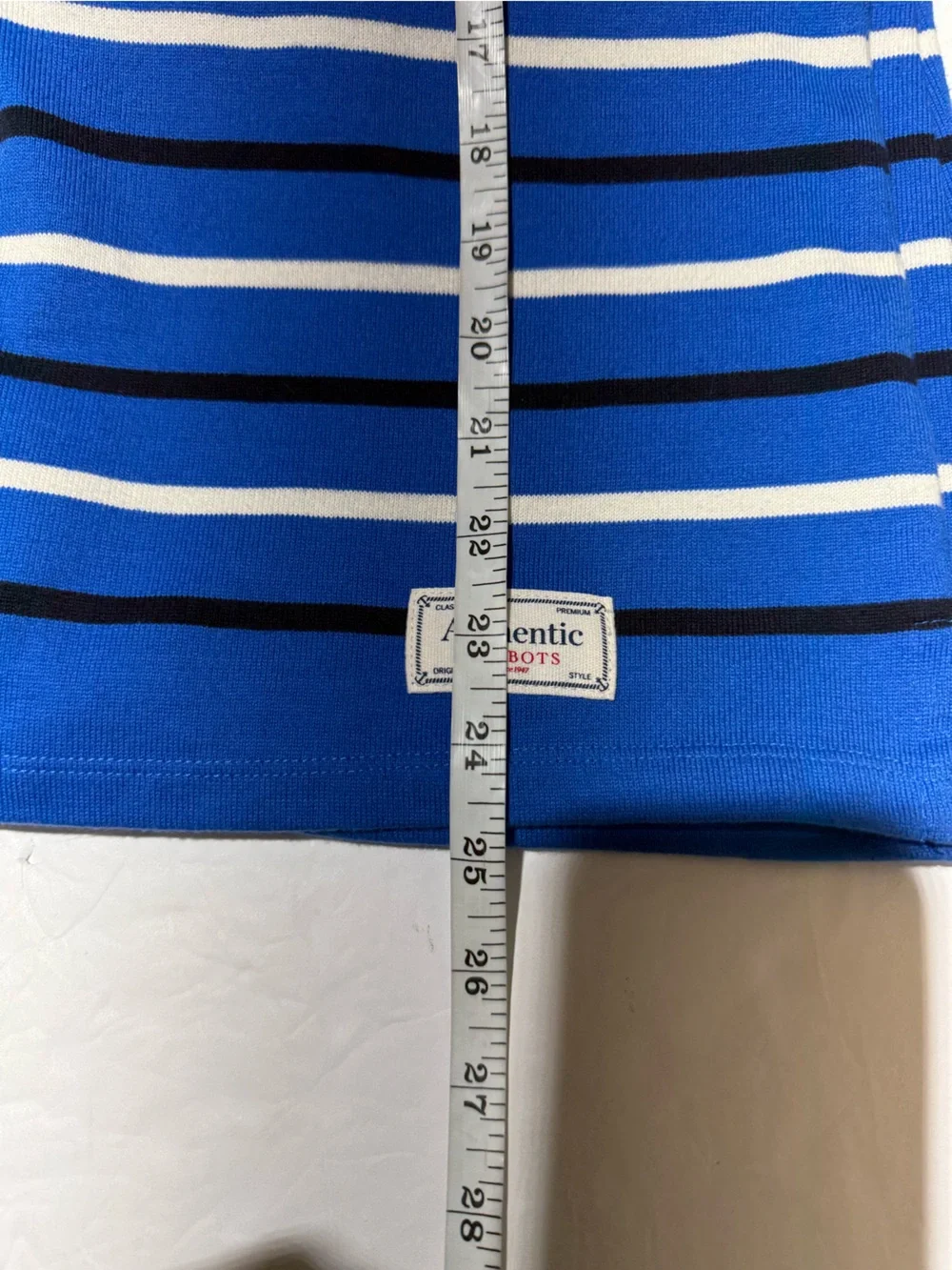 Talbots Royal Blue Striped Boatneck light Sweater Size Small